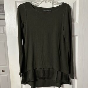 White House Black Market Satin Hemline Fleece Like Sweater